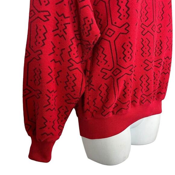 QW Avant Garde Womens Vintage All Over Graphic Print Crew Neck Sweatshirt Red M - Picture 4 of 16